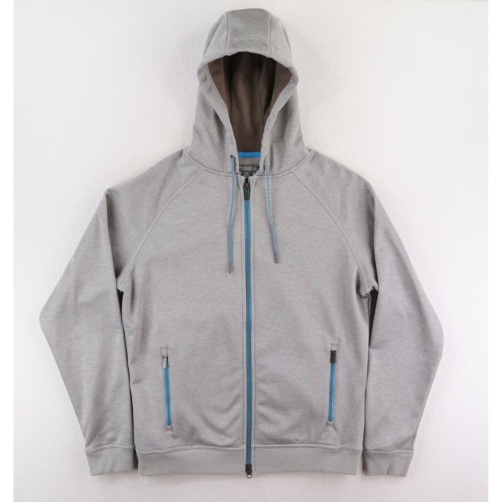 Peter Millar Placid Full-Zip Hoodie Mens M Gray Full Zip Golf Casual MF17EK75